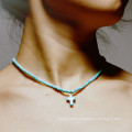 Shangjie oem croix pendant clavicule petit collier turquoise bijoux afficher les colliers